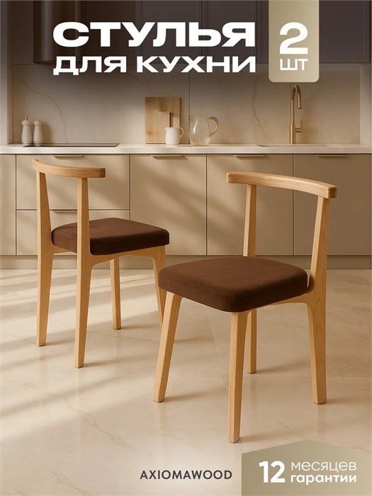 Стулья для кухни 2шт со спинкой мягкие деревянные 3934692DC