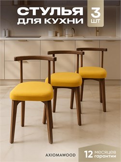 Стулья для кухни 3шт со спинкой мягкие деревянные 3934694DC
